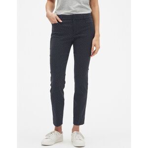 BANANA REPUBLIC Sloan Curvy Fit Navy Blue White Polka Dots Crop Pants Slacks 0